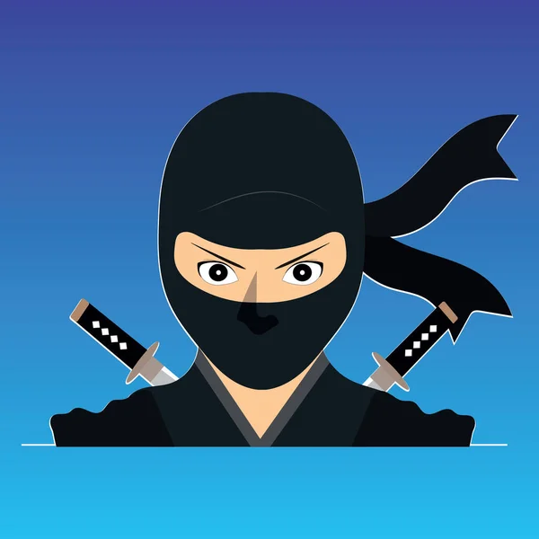 Vektorillustration Des Ninja Gesichts — Stockvektor