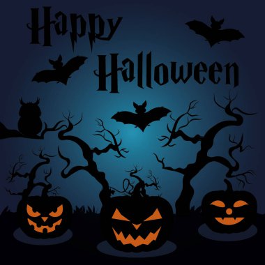 Mutlu Cadılar Bayramı Duvar Kağıdı. Korkunç Ağaçlar, Yarasalar