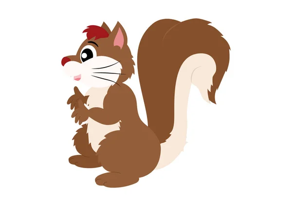 Καρτούν Χαριτωμένος Σκίουρος Εικονογράφηση Διάνυσμα Του Σκίουρου — Διανυσματικό Αρχείο