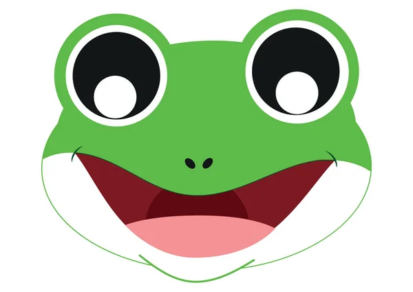 Icon Cute Frog Face Animals Vector Frog Face — Stock Vector