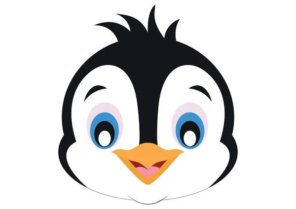 Ikone Des Smile Pinguin Face Tiere Vektor Des Pinguingesichts — Stockvektor