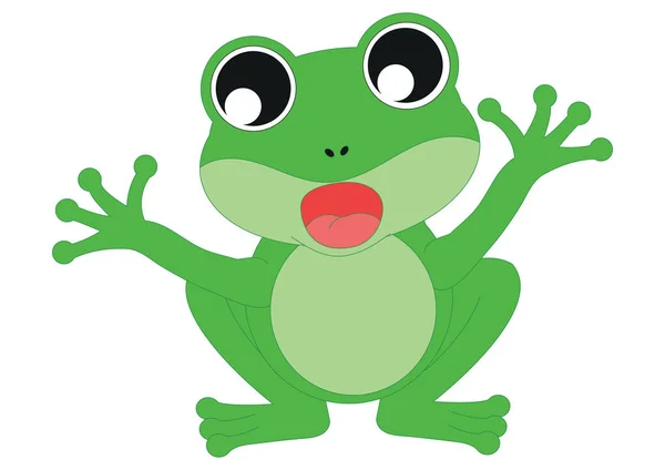 Illustration Cartoon Frog Frog Who Sings — Stock Vector