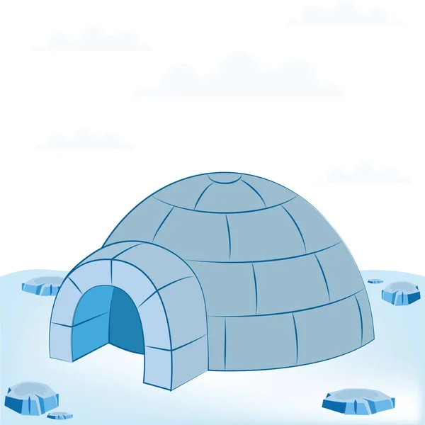 Ice Igloo Buz Evi Vektörü — Stok Vektör