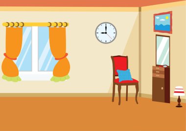 Çiçekleri Sulayan Bir Kızın Vektör İllüstrasyonu