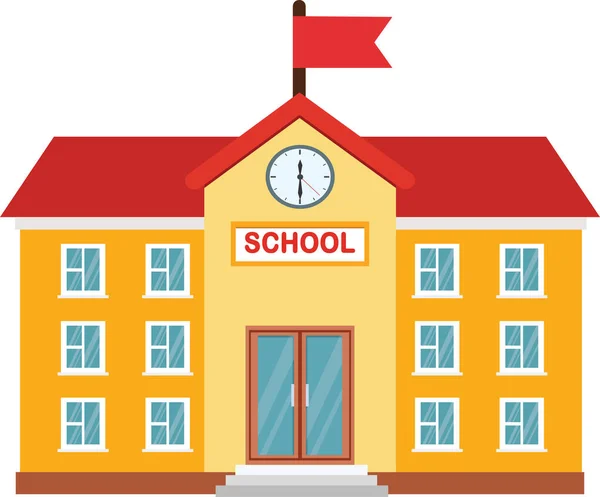 Vector Illustratie Van Middelbare School Gebouw Vector Schoolgebouw — Stockvector