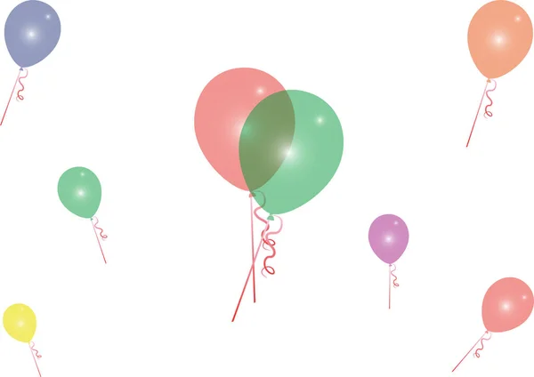 Conjunto Globos Colores — Archivo Imágenes Vectoriales