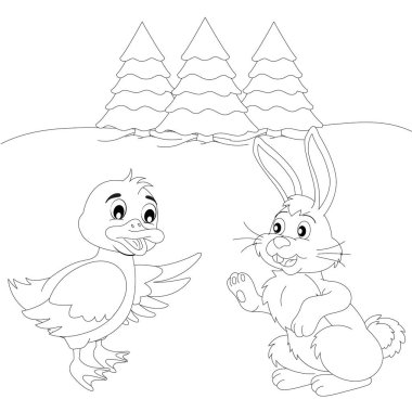 En İyi Arkadaşlar, Ördek ve Tavşan Siyah-Beyaz konuşuyor.