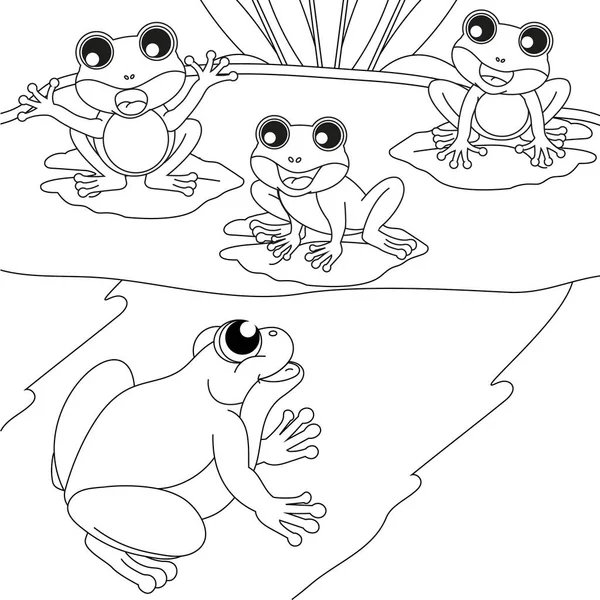 흑인과 노래하는 개구리 — 스톡 벡터