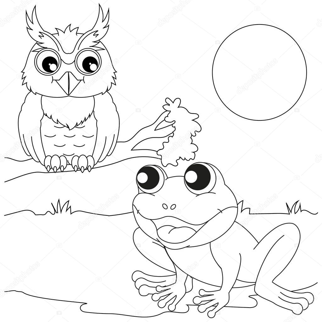 Frog and Owl are Talking black and white