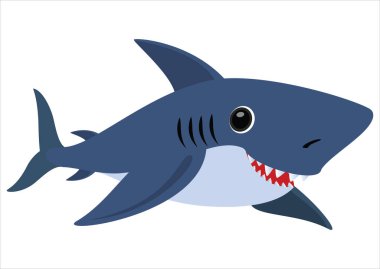 Çizgi film köpekbalığı. Köpekbalığının Vektör İllüstrasyonu. Clipart Shark