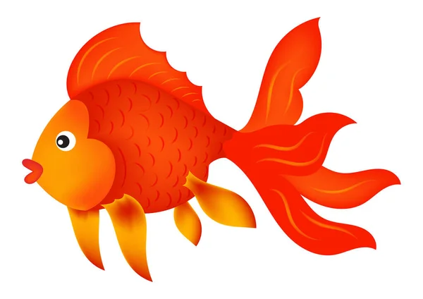 Vector Illustration Red Fish Ізольована Білому Тлі Риба Акваріум — стоковий вектор