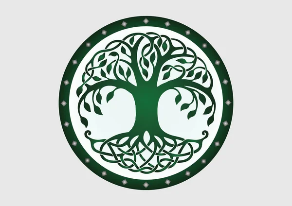 Symbol Akvarel Strom Života Vektorová Ilustrace Zeleného Stromu Života Izolované — Stockový vektor