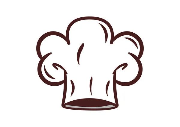 Modèle Logo Chapeau Chef Chapeau Baker Isolé Sur Fond Blanc — Image vectorielle