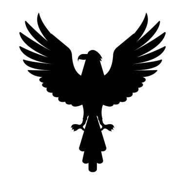 Uçan kartalın siyah silueti