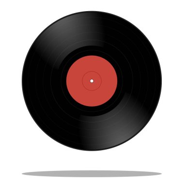 Beyaz arkaplanda düz stil Retro vinil müzik kaydı