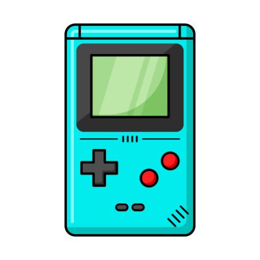 Retro game console flat design on white background