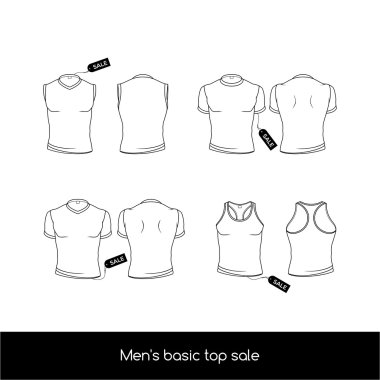Basic types of the top men's underwear.  clipart