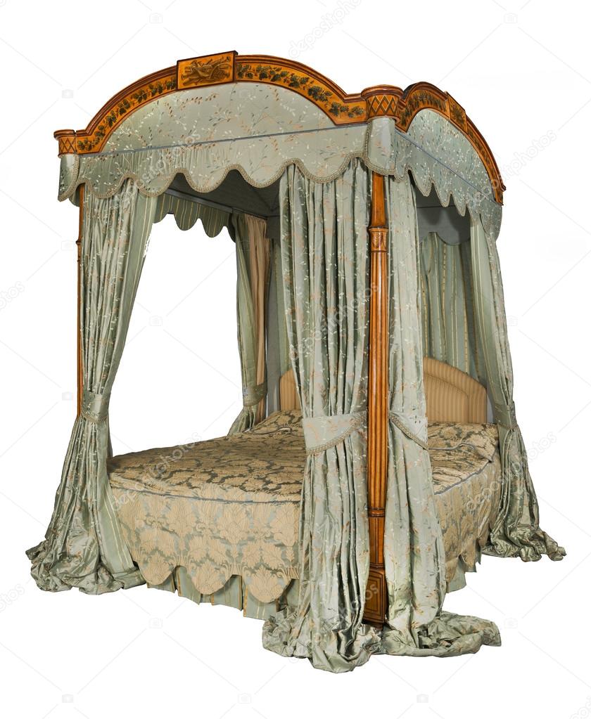 Four Poster Bed Drapes Four Poster Bed With Isolated With Clip