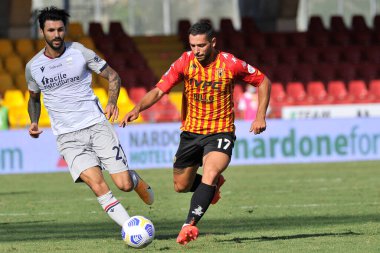 Benevento 'lu Gianluca Caprari, Benevento' daki Ciro Vigorito Stadyumu 'nda oynanan Benevento - Bologna 1-0 arasındaki İtalyan Serie A şampiyonluğu maçında.