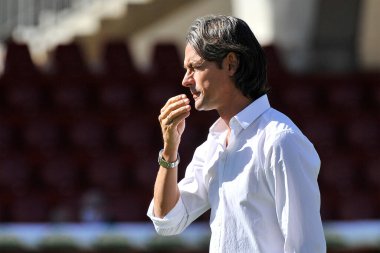 Benevento 'nun Filippo Inzaghi teknik direktörü, Benevento' daki Ciro Vigorito Stadyumu 'nda oynanan Benevento ile Bologna 1-0 arasındaki İtalya Serie A şampiyonası maçında,.
