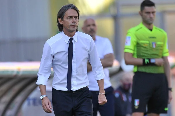 Filippo Inzaghi Treinador Benevento Durante Jogo Campeonato Italiano Série Entre — Fotografia de Stock