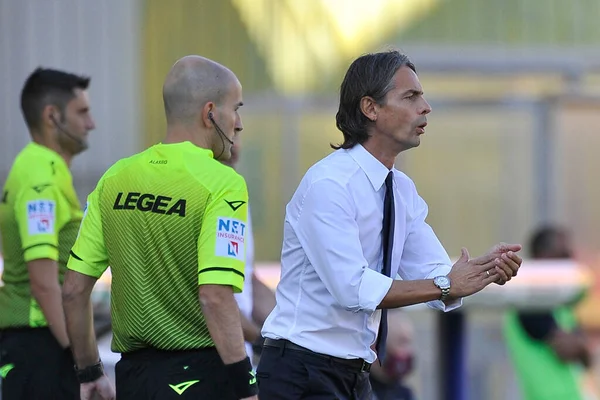 Filippo Inzaghi Trenér Benevento Během Utkání Italské Serie Mistrovství Mezi — Stock fotografie