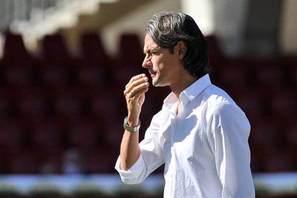 Filippo Inzaghi Treinador Benevento Durante Jogo Campeonato Italiano Série Entre — Fotografia de Stock
