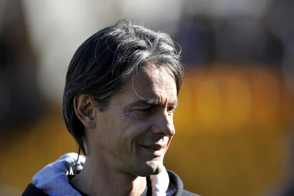 Filippo Inzaghi Treinador Benevento Durante Partida Campeonato Italiano Série Benevento — Fotografia de Stock