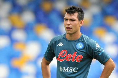 Napoli 'li Hirving Lozano oyuncusu, Napoli ile Atalanta arasındaki İtalyan futbol ligi serisi maçında Napoli' deki San Paolo Stadyumu 'nda oynanan maç 4-1 berabere sonuçlandı..