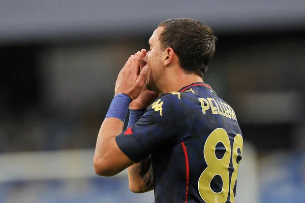 Luca Pellegrini Spelare Genua Matchen Italienska Seriea Mästerskapet Mellan Neapel — Stockfoto