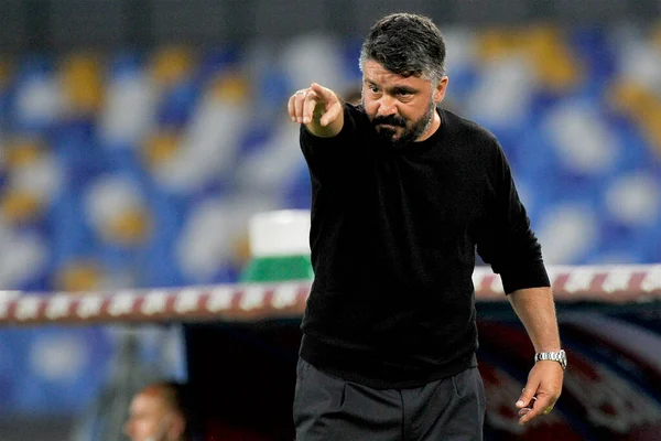 Napoli 'nin Napoli teknik direktörü Gennaro Gattuso, Napoli ile Ceneviz arasında oynanan İtalya SerieA Şampiyonası final maçı sırasında Napoli' deki San Paolo Stadyumu 'nda oynanan karşılaşma 6-0' dı..