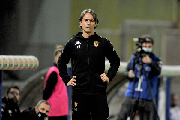 Filippo Inzaghi Trener Benevento Podczas Meczu Pucharu Włoch Pomiędzy Benevento — Zdjęcie stockowe