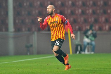 Benevento 'lu Pasquale Schiattarella oyuncusu, Benevento ile Lazio arasında oynanan İtalya Serie A şampiyonası maçında, final maçı 1-1, Benevento' daki Ciro Vigorito Stadyumu 'nda oynandı. İtalya, 15 Aralık 2020. 