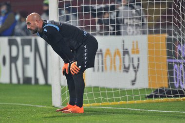 Lazio 'dan Pepe Reina, Benevento ile Lazio arasındaki İtalyan Serie A şampiyonası maçında, final maçı 1-1, Benevento' daki Ciro Vigorito Stadyumu 'nda oynandı. İtalya, 15 Aralık 2020.