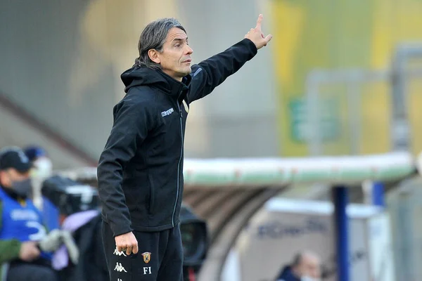 Filippo Inzaghi Treinador Benevento Durante Jogo Liga Italiana Futebol Serie — Fotografia de Stock