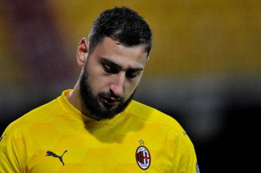 AC Milan 'ın Gianluigi Donnarumma oyuncusu, İtalya Ligi Serie A maçında Benevento-Milan final maçı 0-2, Bevento' daki Ciro Vigorito Stadyumu 'nda oynandı. İtalya, 3 Ocak 2021.