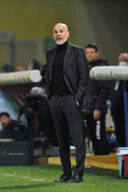 AC Milan takımının teknik direktörü Stefano Pioli, İtalya Ligi Serie A maçında Benevento - Milan final maçı 0-2 arasında Bevento 'daki Ciro Vigorito Stadyumu' nda oynandı. İtalya, 3 Ocak 2021. 