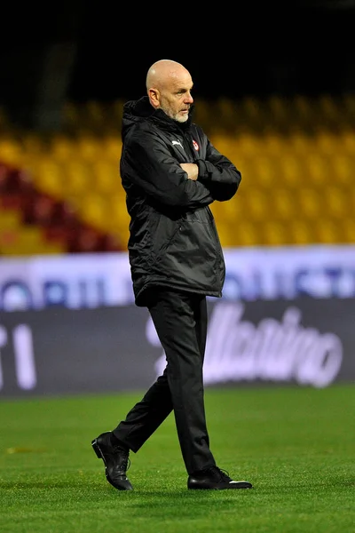 Stefano Pioli Entrenador Del Milan Durante Partido Liga Italiana Fútbol —  Fotos de Stock