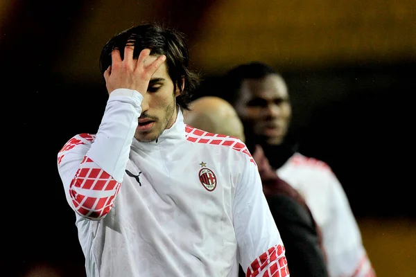 Sandro Tonali Spelare Milan Matchen Italienska Fotbollsligan Serie Mellan Benevento — Stockfoto