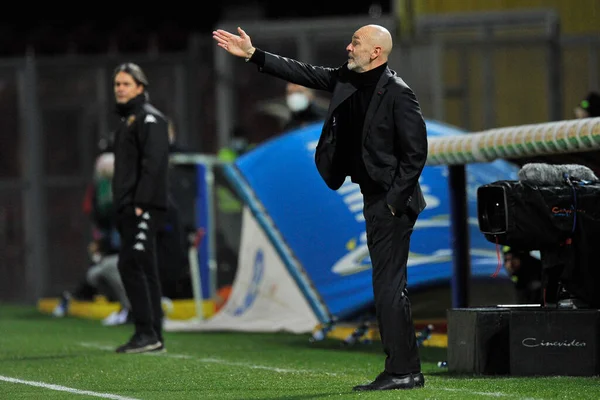 Stefano Pioli Trainer Des Mailand Während Des Spiels Der Italienischen — Stockfoto