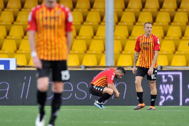 Benevento 'lu Gianluca Caprari, Benevento ile Sampdoria arasındaki İtalyan SerieA şampiyonluğu maçında, Benevento' daki Ciro Vigorito Stadyumu 'nda oynanan final maçı 1-1' dir. İtalya, 07 Şubat 2021. 