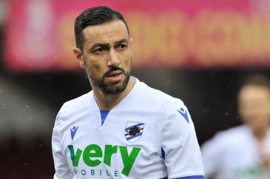 Sampdoria 'nın Fabio Quagliarella oyuncusu, Benevento ile Sampdoria arasında oynanan İtalya SerieA şampiyonası maçında, Benevento' daki Ciro Vigorito Stadyumu 'nda oynanan maç 1-1 sonuçlandı. İtalya, 07 Şubat 2021. 