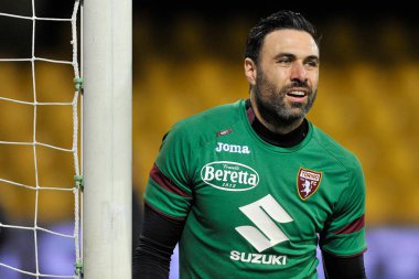 Torino 'nun Salvatore Sirigu oyuncusu, Benevento ile Torino arasındaki İtalyan Serie A futbol ligi maçında, Benevento' nun Ciro Vigorito Stadyumu 'nda oynanan final maçı 2-2' dir. İtalya, 22 Ocak 2021