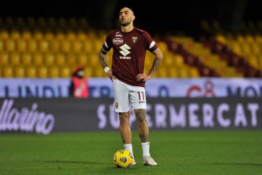 Torino 'dan Simone Zaza, Benevento ile Torino arasındaki İtalyan Serie A futbol ligi maçında Benevento, Benevento' daki Ciro Vigorito Stadyumu 'nda oynanan maçı 2-2 yendi. İtalya, 22 Ocak 2021. 