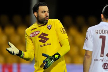 Torino 'nun Salvatore Sirigu oyuncusu, Benevento ile Torino arasındaki İtalyan Serie A futbol ligi maçında, Benevento' nun Ciro Vigorito Stadyumu 'nda oynanan final maçı 2-2' dir. İtalya, 22 Ocak 2021.