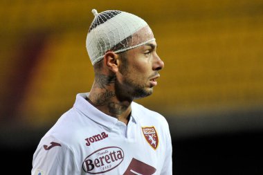 Torino 'dan Armando Izzo oyuncusu, Benevento-Torino maçının final maçı 2-2 arasındaki İtalyan Serie A futbol ligi maçında, Benevento' daki Ciro Vigorito Stadyumu 'nda oynandı. İtalya, 22 Ocak 2021. 