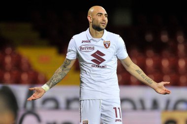 Torino 'dan Simone Zaza, Benevento ile Torino arasındaki İtalyan Serie A futbol ligi maçında Benevento, Benevento' daki Ciro Vigorito Stadyumu 'nda oynanan maçı 2-2 yendi. İtalya, 22 Ocak 2021.