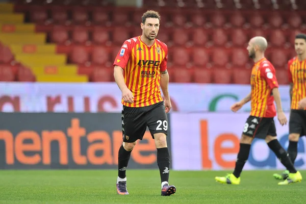 Jogador Artur Ionita Benevento Durante Jogo Campeonato Italiano Seriea Entre — Fotografia de Stock