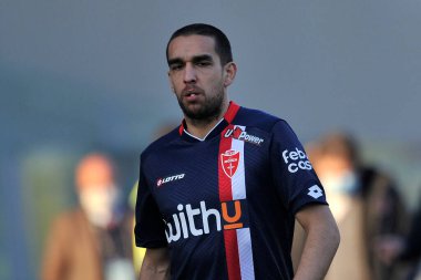 Monza 'nın Giuseppe Bellusci oyuncusu, İtalya Serie B şampiyonası maçında Frosinon ile Monza arasındaki maçın son maçı 2-2 ile Benito Stirpe Stadyumu' nda oynandı. İtalya, 02 Mart 2021.