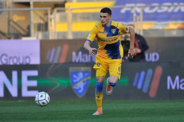 Frosinone 'nin MArcos Curado oyuncusu, Frosinon ile Monza arasındaki İtalyan Serie B şampiyonası maçında Benito Stirpe Stadyumu' nda oynanan maçın son sonucu 2-2 oldu. İtalya, 02 Mart 2021.
